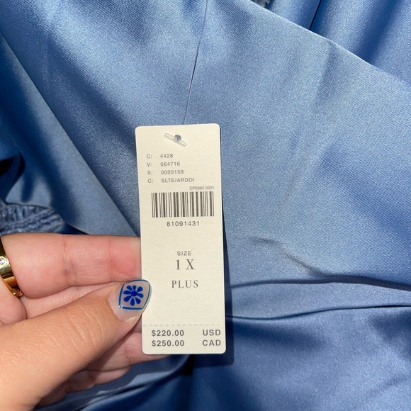 Anthropology Satin Blue Dress NWT - Picture 7 of 7